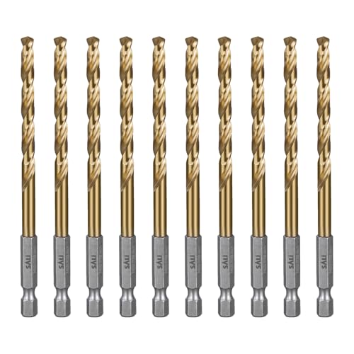 SALI Cobalt Drill Bit Set,10 Pack 7/32 Inch High Speed Steel Hex Shank Jobber Drill Bits, for Hardwood, Aluminum,Metal,Copper,Alloyed Steel - size: 7/32 in