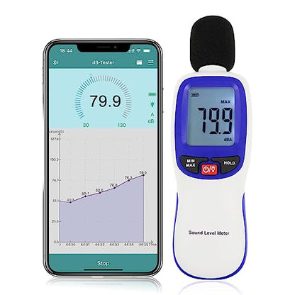 Decibel Meter Wireless Sound Decibel Meter with App Data Logging Bluetooth Portable Sound Level Meter 30~130dBA High Accuracy SPL Meter for Classroom, Office, Home and etc. - color: Bluetooth Sound Level Meter