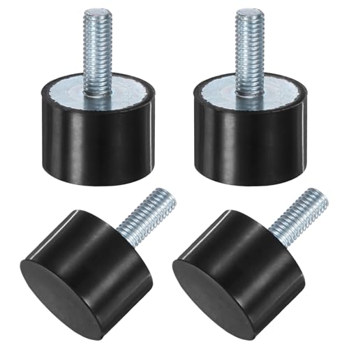 M METERXITY 4-Pack Rubber Mounts D30mmxH20mm Male Vibration Isolators Cylindrical Shock Absorber W M8 x 23mm Studs for Air Compressor/Car/Pump/Boat/Garage Motor/Bobbins Rubber Isolators - size: M8 x 23mm, 30mm x 20mm
