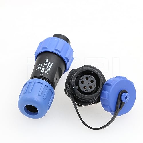 Weipu SP13 Quick Connect 5Pin Thread Coupling Rear-nut Mount Φ13mm Outdoor Waterproof Connector for Industrial Device Power Signal - size: 5 Pin