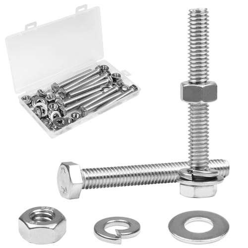 10 Sets 5/16-18x2-1/2 Hex Head Screw Bolt,Nuts,Flat & Lock Washers - size: 5/16-18x2-1/2"