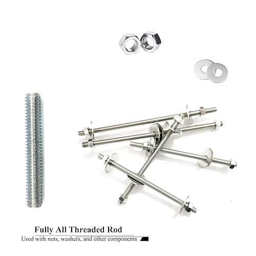 12pcs Silver Zinc Fully All Threaded Rod Carbon Steel Long Thread Screw 5/16x2 for Furniture Garden Railing Mounting Assembly Fastening Steel Frame Connection Full Thread Rod for Furniture - size: Silver-Zinc 5/16x2 Inch-12P