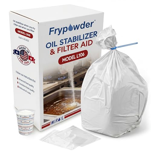 MirOil L106 Fry Powder Oil Stabilizer - 8 Gallon - Filter Aid for Cleaner Frying Oil - Better Tasting Food, Extended Cooking Life - Reduced Grease Buildup - Bulk FryPowder Fryer Cleaner (2 x 4 Gal) - size: 8 Gallons