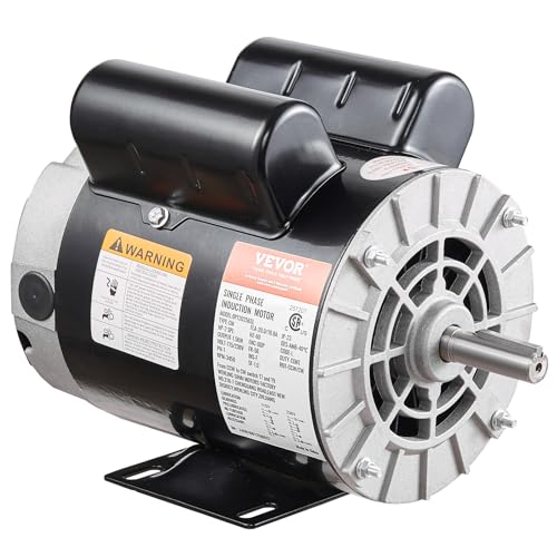 VEVOR 2HP Air Compressor Electric Motor, 115/230V, 20/10 Amps, 56 Frame 3450RPM, 5/8" Keyed Shaft, 1.88" Shaft Length, Single Phase, CCW/CW (Factory Setting is CCW) - size: 2P-1.88" Shaft Length