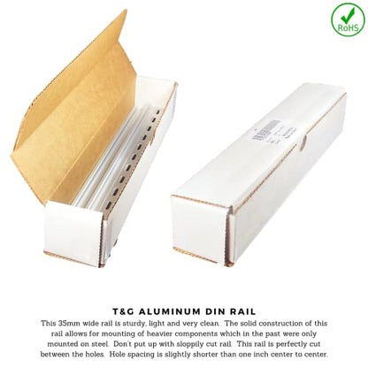International Connector T&G 5 Pieces DIN Rail Slotted Aluminum RoHS 35mm Wide 7.5mm High (2") - size: 2"