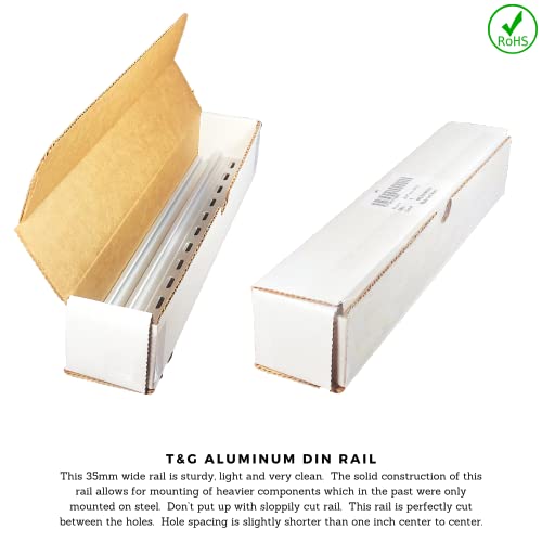 International Connector T&G 5 Pieces DIN Rail Slotted Aluminum RoHS 35mm Wide 7.5mm High (2") - size: 2"