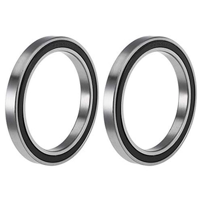 uxcell 6810-2RS Deep Groove Ball Bearings 50mm Inner Dia 65mm OD 7mm Bore Double Sealed Chrome Steel Z2 2pcs - size: 50x65x7mm