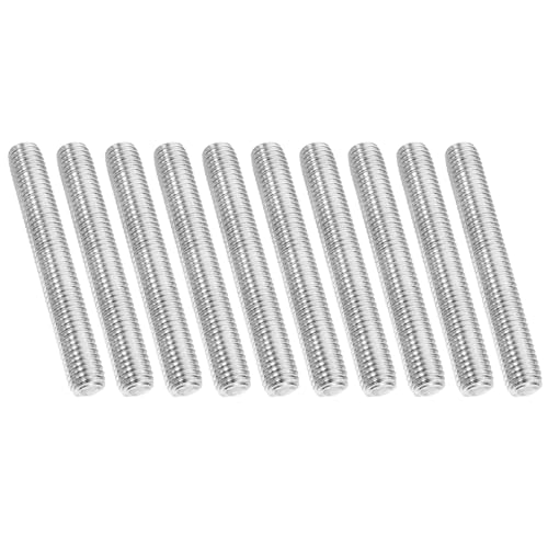 PATIKIL 1/2"-13 UNC 304 Stainless Steel Fully Threaded Rod, 10Pcs 3.7" Length Long Threaded Screw Right Hand Threads All Threaded Rod Studs for Anchoring Bolt, Clamps, Hangers and U-Bolts - size: 1/2"-13 x 3.7"
