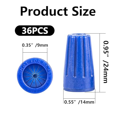 36 Pcs Blue Waterproof Wire Connectors Outdoor Wire Nuts - color: blue-36