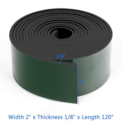 HooTown Adhesive Solid Rubber Strips, Self Neoprene Rubber Sheet Rolls Seal - size: 2”Wide x 120”Long, style: 1/8" Thick Adhesive