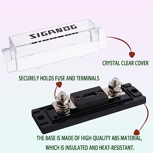300 Amp ANL Fuse Holder 0/2/4 Gauge Fuse Block with 300A ANL Fuses for Car Audio Truck DIY (2 Pack) - size: 300 A