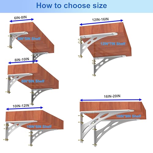 8 x 6 in White Heavy Duty Floating Shelf Brackets, Holds 1000lb - color: White Max Load 1000 Lbs, size: 8IN×6IN