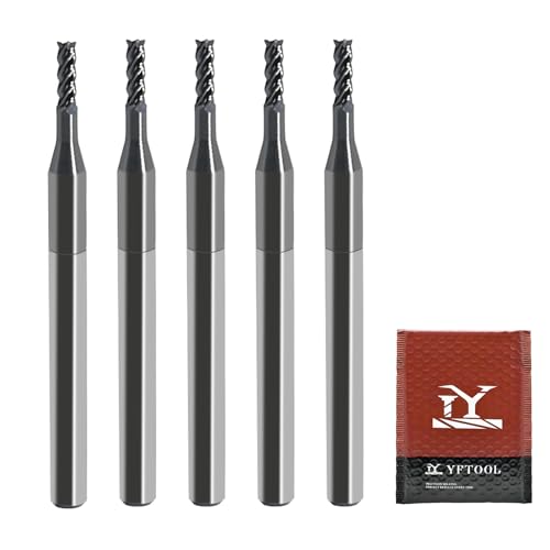 Carbide End Mill-1/16 Inch 4 Flute Milling Bits for Metal - size: 1/16in (5pcs)