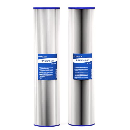 20" x 4.5" Pleated Sediment Water Filter Cartridge 20 Micron 2-Pack - size: 2 Count (Pack of 1), style: 20 Micron