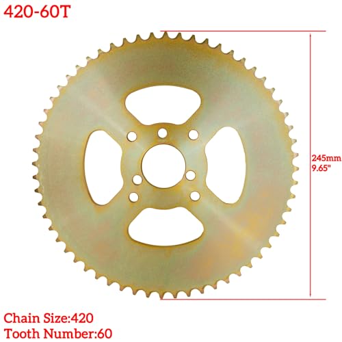 JMCHstore 60T Rear 420 Chain Sprocket for Coleman B200R B200RSV Upgrades - size: 60T