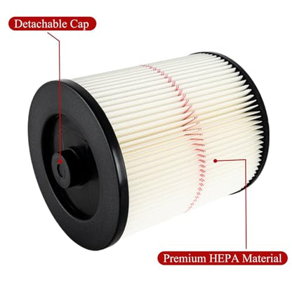 2 Packs of 17816 Filter Compatible with Craftsman Shop Vac Wet/Dry 5/6/8/12/16/32 Gallon and Larger Vacuum Cleaner, 9-17816 Red Stripe Vacuum Cartridge Filters