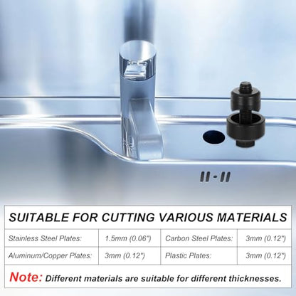 HARFINGTON Sheet Metal Hole Punch 1-1/8" Bearing Steel Circle Hole Puncher - size: 1-1/8"
