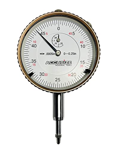 Accusize AGD 2 Dial Indicator, 0-1/4in x 0.0005in, P900-S098 - size: 0-1/4" x 0.0005"
