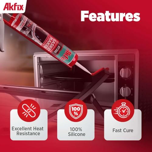 Akfix HT300 High Temp Silicone Sealant - RTV Gasket Maker, Heat Sealant, Waterproof Seam&Gasket Sealer for Automotive, 100% Flexible Gap Filler | 12-Pack, 10.5 Oz. Red (Akfix HT300-12 Pack) - size: 12 Pack