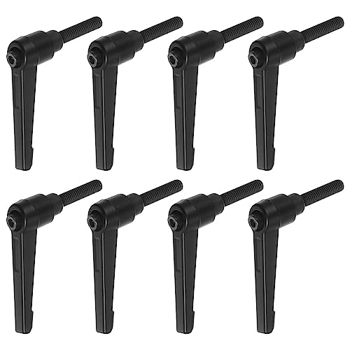 HARFINGTON 8pcs Adjustable Clamping Lever Handles M6 x 25mm Male Thread Bolt Knobs Rotating Screw Locking Quick Release Ratchet Push Button Handle, Black - size: M6 x 25mm
