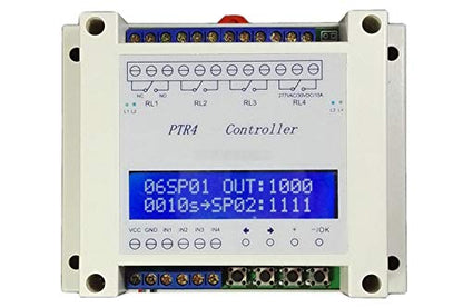 DC 6V 9V 12V 24V 36V 6-40V 4-Channel Programmable Digital Time Relay Timer Controller Delay Switch Module Independent Timing Cycle LCD Display (PTR4-SP)
