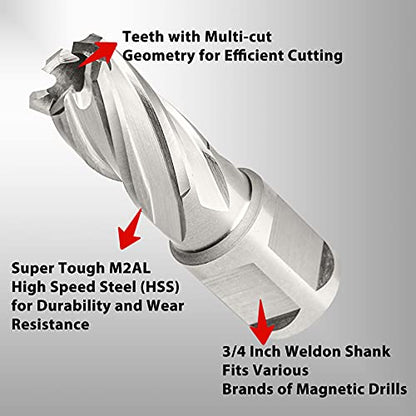 S&F STEAD & FAST Annular Cutter with Pilot Pin, 5/8" x 1", Mag Drill Bit - size: 5/8" x 1"