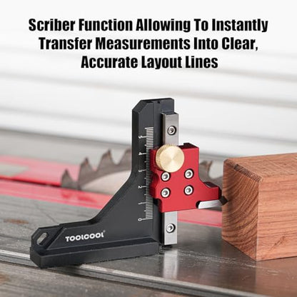 TOOLCOOL Table Saw Height Gauge Router Depth Gauge Tool Setting Gauge with Scriber Marking Tool Function (Imperial)