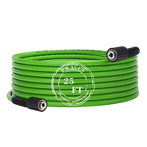 PWACCS Pressure Washer Hose, 1/4" x 25 FT Flexible Power Washing Hose - size: 1/4'' 25ft