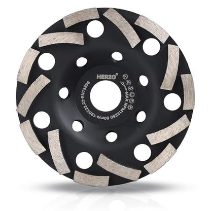 HERZO 5 Inch Concrete Grinding Wheel，Diamond Concrete Grinding Wheel for Granite, Marble, Cement, Stone, Rock - size: 5 Inch Strange