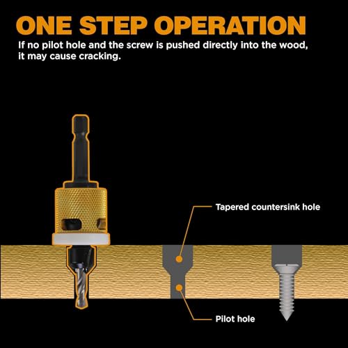 Carbide Tipped Countersink Drill Bit Set with Depth Stop, Hex Shank - size: Assorted Sizes (Set of 5 Pieces)
