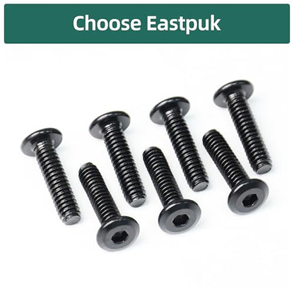 20Pcs M6-1.0 x 16mm Flat Head Socket Cap Screws Bolts 304 Stainless Steel Black Zinc Plated Furniture Bolts, Fully Threaded M6 Bolt with Hex Spanner - size: M6 x 16mm