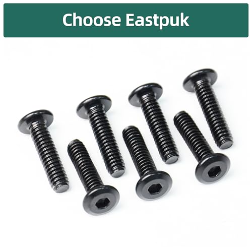 20Pcs M6-1.0 x 60mm Flat Head Socket Cap Screws Bolts 304 Stainless Steel Black Zinc Plated Furniture Bolts, Fully Threaded M6 Bolt with Hex Spanner - size: M6 x 60mm