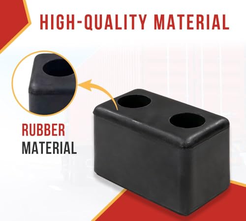 Mytee Products 4 Pack 6”x3-1/2”x3-1/2” Rubber Dock Bumper with 2 Holes - Impact Resistant Molded Rectangular Rubber Bumper for Semi Truck, Flatbed Trailer, Boat Docks, Marinas & Parking Spots - size: 6" x 3-1/2" x 3-1/2", style: 4 - Pack
