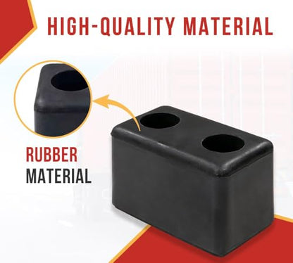 Mytee Products 4 Pack 6”x3-1/2”x3-1/2” Rubber Dock Bumper with 2 Holes - Impact Resistant Molded Rectangular Rubber Bumper for Semi Truck, Flatbed Trailer, Boat Docks, Marinas & Parking Spots - size: 6" x 3-1/2" x 3-1/2", style: 4 - Pack
