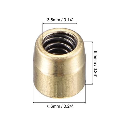 uxcell Brass Push Button Grease Oil Cup 6x6mm Ball Oiler for Lubrication System 10Pcs - size: 6x6mm