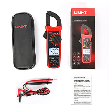 UNI-T UT201R Digital Clamp Meter AC Current TRMS HVAC Amp Ohm Volt Meter Clamp On Multimeter Auto Ranging 4000Counts AC Current Frequency NCV AC DC Voltage Frequency Resistance Continuity Diode Tester - size: UT201R