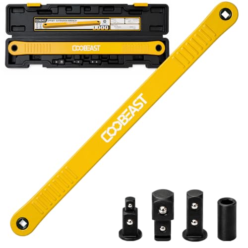 3/8 inch Pro Offset Extension Wrench Impact Wrench Extender Tool Socket Set - color: Yellow, size: 16.34inch