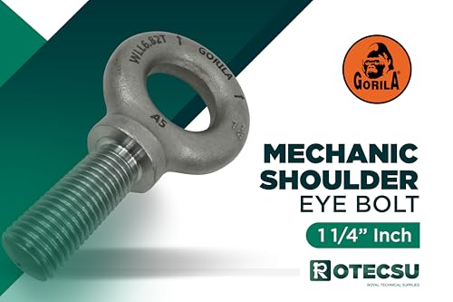 GORILA Lifting Mechanical Shoulder Eye Bolt | 1 1/4" - 7 x 3 | 15050 LBS (6,82 Ton) | Safety Factor 4:1 | Since 1989 - size: 1 1/4" - 7 x 3"