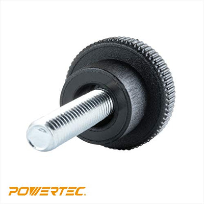 POWERTEC 71610 15mm Screw On Round Knobs, Black, M4 x 15mm Male Thread Knurled Knob for Clamping – 10 Pack - style: M4x15, Round