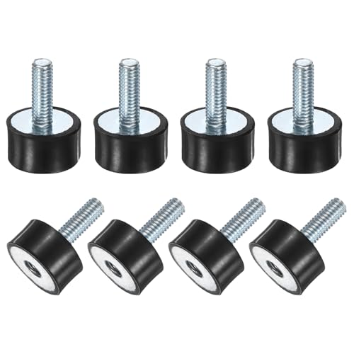 M METERXITY 8-Pack Rubber Mounts D20mmxH10mm Male/Female Vibration Isolators Cylindrical Absorber W M6 x 18mm Studs for Air Compressor/Car/Pump/Boat/Garage Motor/Bobbins Rubber Isolators - size: M6 x 18mm, 20mm x 10mm