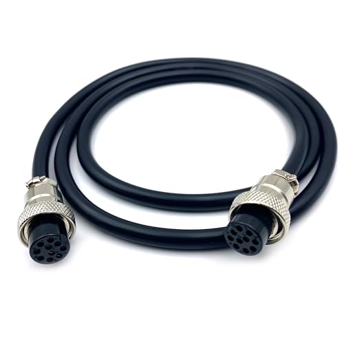 3.28 ft GX20 10 Pin Double Female Cable, GX20 10Pins Female to Female Head Aviation Cordset Electrical Connector Panel Mount Circular Metal Adapter Cordset for Ships 5A 200V 20AWG (1meter) - size: GX20 10Pin
