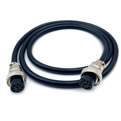 3.28 ft GX20 10 Pin Double Female Cable, GX20 10Pins Female to Female Head Aviation Cordset Electrical Connector Panel Mount Circular Metal Adapter Cordset for Ships 5A 200V 20AWG (1meter) - size: GX20 10Pin