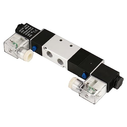 Baomain Pneumatic Solenoid Air Valve 5 Way 3 Position PT1/4" Internally Piloted Acting Type Double Electrical Control Midst Pressure 4V230P-08 (AC 110V) - size: AC 110V