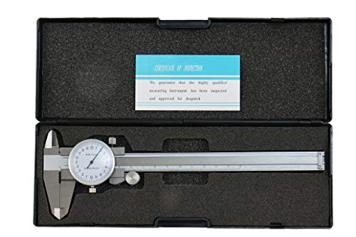 Shars 0-150mm Dial Caliper Shock Proof, 0.02mm Graduation, 4-Way White Face 303-1306 P)
