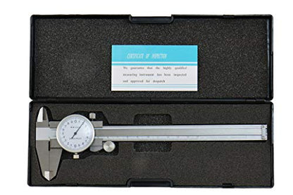Shars 0-150mm Dial Caliper Shock Proof, 0.02mm Graduation, 4-Way White Face 303-1306 P)