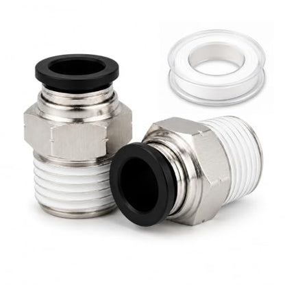 Unykora 1/2" OD x 1/2" NPT Pneumatic Push to Connect Fittings, 20-Pack - size: 1/2"OD x 1/2" NPT