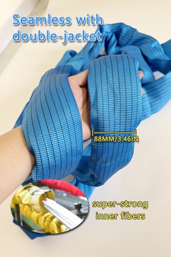 Round Sling 17636lb 10FT Sling Strap Rigging Polyester Endless Lift Sling for Hoist Heavy Duty Objects Heavy Duty Poly Lifting Sling Polyester Endless Round Sling【8T-3M】 - size: 8T-3M