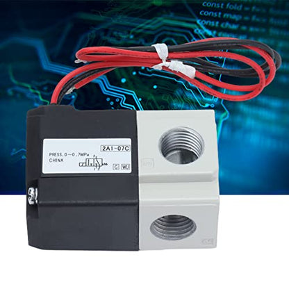 3 Way 2 Position Air Solenoid Valve, 10HZ HighFrequency Control Solenoid Valve with 1/4 Inch Threaded Port (DC 12V)