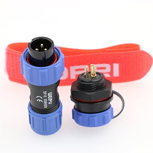 Weipu SP13 3Pin Thread Coupling Rear-nut Mount Aviation Circular Waterproof Connector for AC DC Signal LED Industrial Equipment - size: 3 Pin