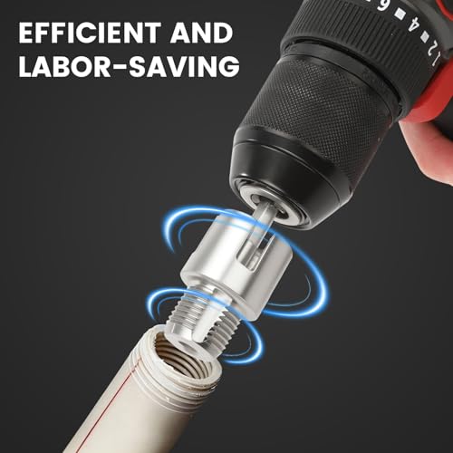 2pcs Integrated Internal & External Pipe Threading Tool 3/4'' Pipe Thread Cutting Tool Electric Drill Compatible Pvc Pipe Threader Kit Pipe Threading Tool for Plumbing Repairs